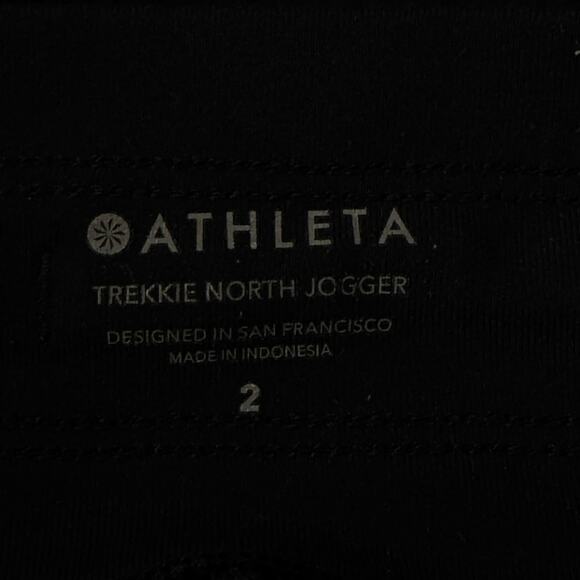 Athleta SZ 2 Trekkie North Jogger Pants Pull-On Cuffed Stretch Zip Pockets UPF - Picture 7 of 8